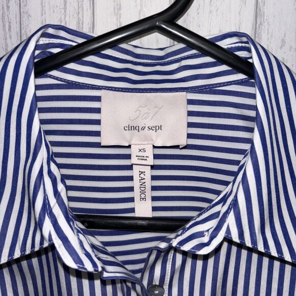 Womens Size XS Cinq A Sept Kandice Striped Button Up Shirt NWOT - Picture 5 of 9